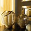 Lampion dekoracyjny MELA złoty z metalu
