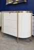 Komoda Bianca glamour 120cm ze złotymi detalami