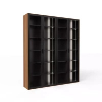 Elegancka biblioteczka w orzechu amerykańskim 201 cm Slim