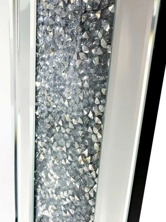 Lustro ozdobne Beretti 80/120cm prostokątne w ramie z kryształkami w stylu glamour