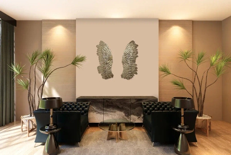 Skrzydła na ścianę w stylu glamour 2 szt. komplet Wings 2 z metaloplastyki w Stylu Glamour