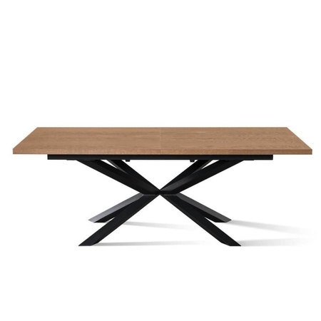 Stół rozkładany IMPERIAL 200 / 280 cm fornir dąb naturalny + czarny postument