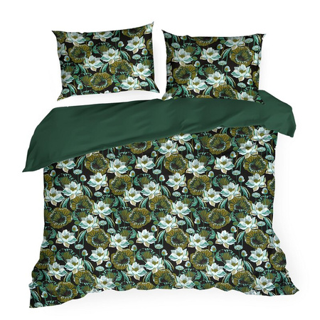 KOMPLET POŚCIELI BAWEŁNIANEJ SONIA 07 220 X 200 CM CIEMNOZIELONY