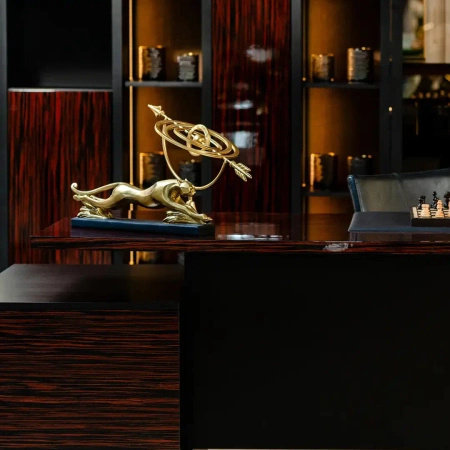 Biurko w ksztalcie litery U 280x181x74 cm czarny heban Aristo