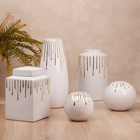 POJEMNIK DEKORACYJNY 14 X 14 X 28 CM BIAŁY