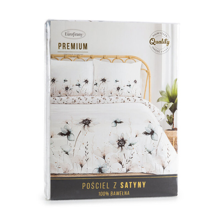 KOMPLET POŚCIELI SATYNOWEJ PREMIUM22 140 X 200 CM BIAŁY