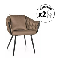 Zestaw 2 krzeseł Nuvo Velvet ciemny beżowy