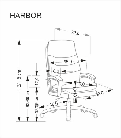 HARBOR fotel gabinetowy czarny