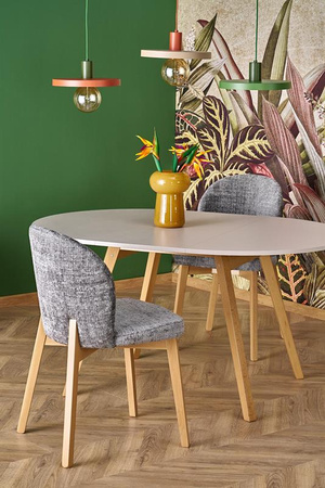 RUBEN stół kolor blat - kaszmir, nogi - naturalny (102-142x102x75 cm) (2p=1szt)