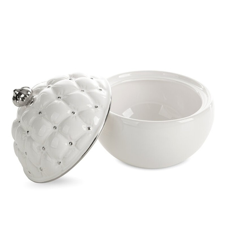 POJEMNIK DEKORACYJNY O 17 X 20 CM BIAŁY