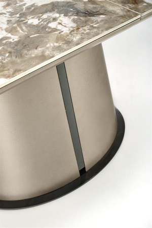 ROBINSON stół rozkładany, beżowy marmur / cappuccino / czarny (3p=1szt)