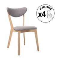 Zestaw 4 krzeseł Brando szary