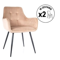 Zestaw 2 krzeseł Lemon Velvet beżowy