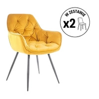 Zestaw 2 krzeseł Cherry Velvet curry
