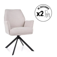 Zestaw 2 krzeseł Hugo Brego jasny beżowy