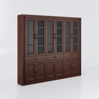 Biblioteczka klasyczna 6-drzwiowa 37x261x230 cm dąb czekoladowy/ kasztanowy Classic