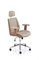 TIMBER fotel gabinetowy orzechowy/beżowy