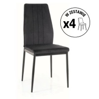 Zestaw 4 krzeseł Atom Velvet czarny