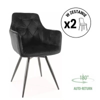 Zestaw 2 krzeseł Mango Velvet czarny