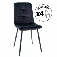 Zestaw 4 krzeseł Ivo Velvet czarny