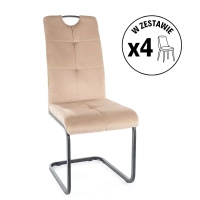 Zestaw 4 krzeseł Axo Velvet beżowy