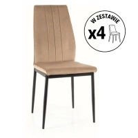 Zestaw 4 krzeseł Atom Velvet beżowy
