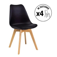 Zestaw 4 krzeseł Kris buk czarny