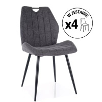 Zestaw 4 krzeseł Arco Brego grafitowy