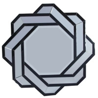 Lustro Silvia czarne 80cm w stylu glamour dekoracyjne w geometrycznej luksusowej ramie