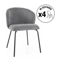 Zestaw 4 krzeseł Kevin Vardo szary