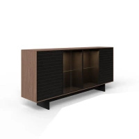 Komoda przeszklona 204x96x42 cm 4-drzwiowa Slim