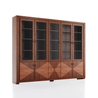 Bibiloteczka biurowa na książki z intarsją 290 cm dąb kasztanowy CUBE