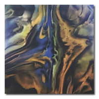 Obraz abstrakcyjny 50/50cm Złota droga ręcznie malowany na płótnie z wykorzystaniem żywicy epoksydowej