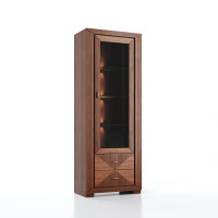 Witryna 77 cm z intarsją dąb kasztanowy CUBE