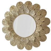 Lustro Okrągłe DAHLIA – Dekoracyjna Rama z Metaloplastyki w Stylu Glamour