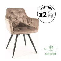 Zestaw 2 krzeseł Mango Velvet beżowy