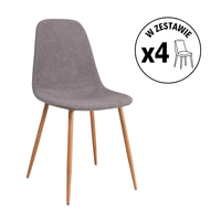 Zestaw 4 krzeseł Fox szary