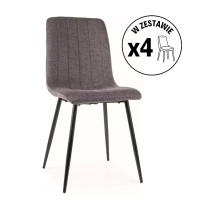 Zestaw 4 krzeseł Alan Brego ciemny szary