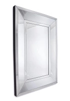Lustro prostokątne Ava 70/140cm glamour klasyczne w prostej lustrzanej ramie o delikatnej fazie